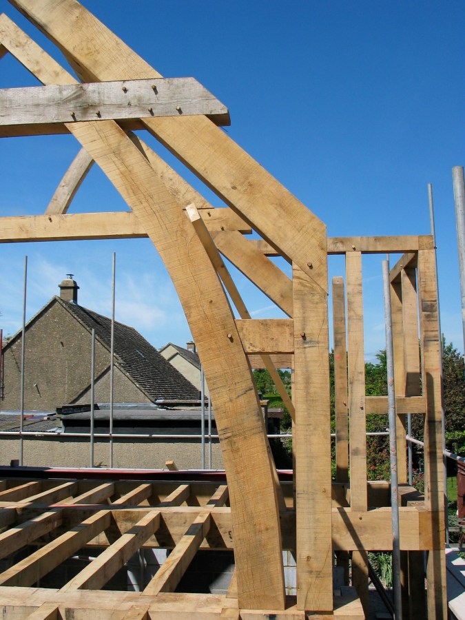 roof truss, green oak, timber frame, extension