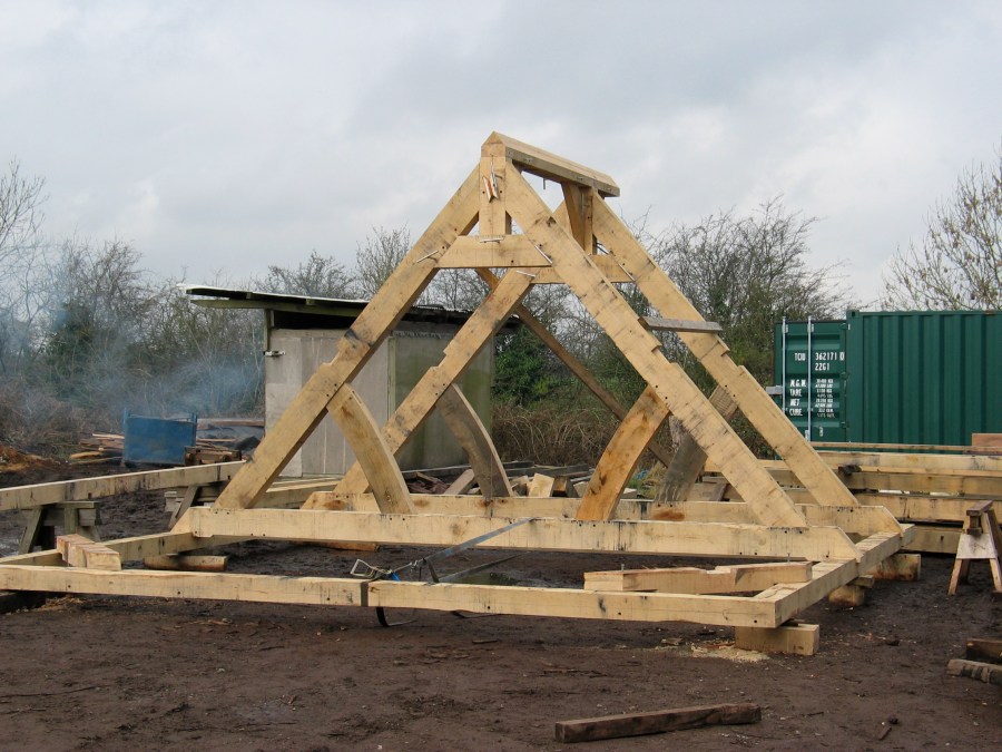 roof truss, green oak, timber frame