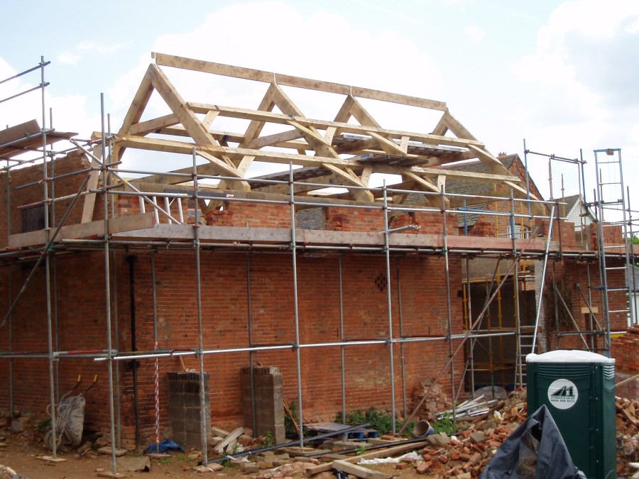Roof trusses, timber frame, roof, green oak