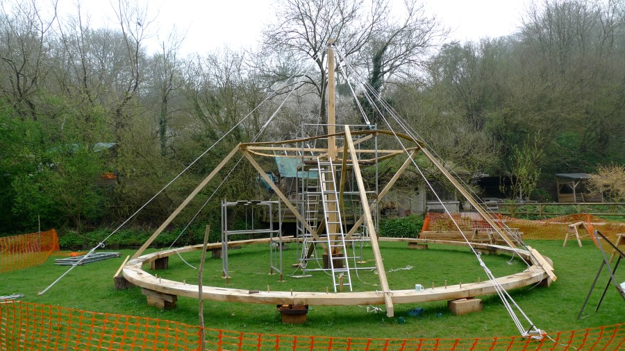 green oak, timber frame, green woodworking, oak frame, Ruskin Mill