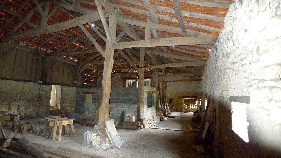 barn conversion, 18th century, timber frame, oak frame, renovation, French barn