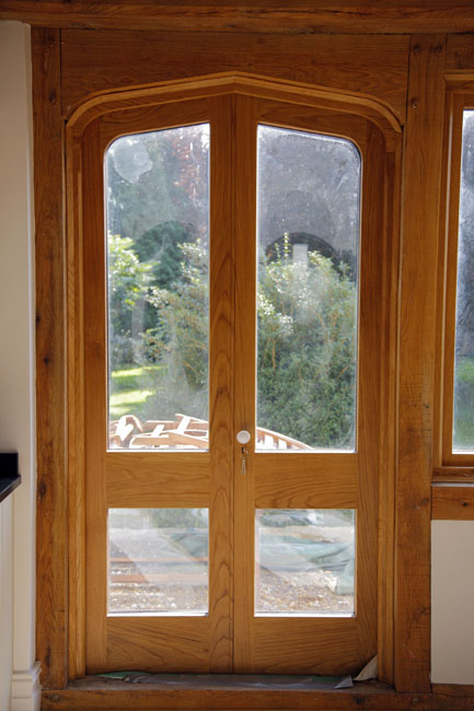 extension, kitchen extension, oak frame, timber frame, green oak, roof truss, door frame