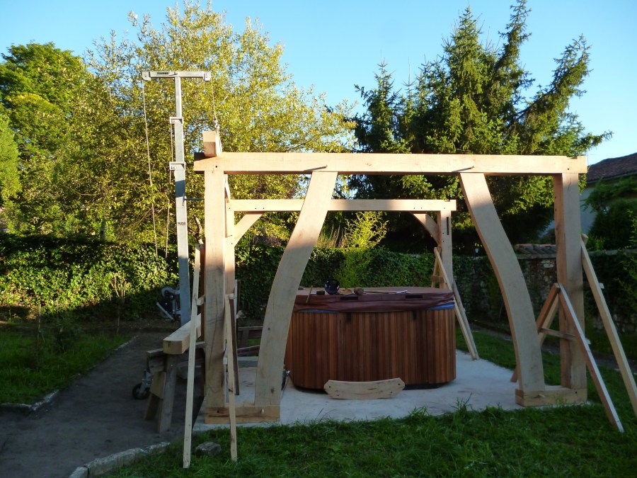 pergola, oak frame, timber frame, timber framing, carpenter, Dordogne, France
